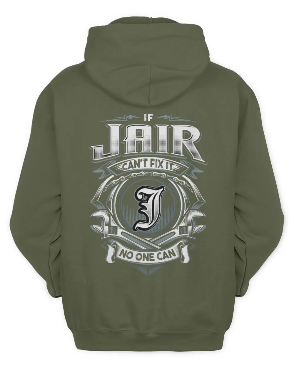 JAIR AP81-K4-626 - Personalized Ahmed Quote Apparel “If Ahmed Can't Fix It, No One Can” - Unisex Hoodie - Military Green