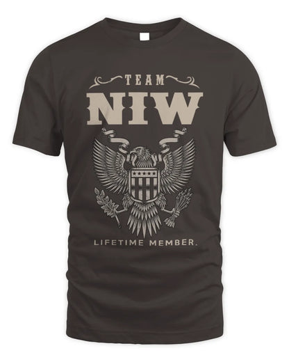 NIW TP06-K82 – Personalized Classic Style Apparel “Team NAME Lifetime Member” - Unisex Standard T-Shirt - Dark Chocolate