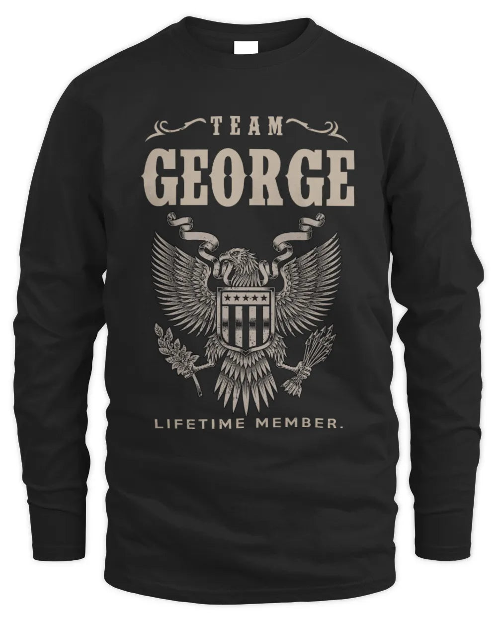 GEORGE TP06-K82 – Personalized Classic Style Apparel “Team NAME Lifetime Member” - Men's Long Sleeved T-Shirt - Black