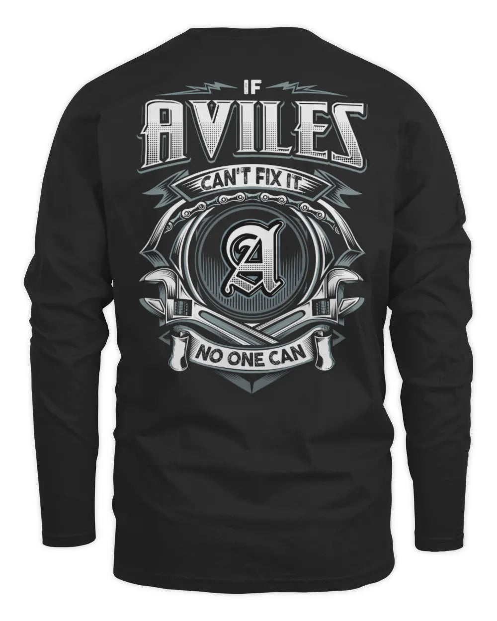 AVILES AP81-K4-626 - Personalized Ahmed Quote Apparel “If Ahmed Can't Fix It, No One Can” - Men's Long Sleeved T-Shirt - Black