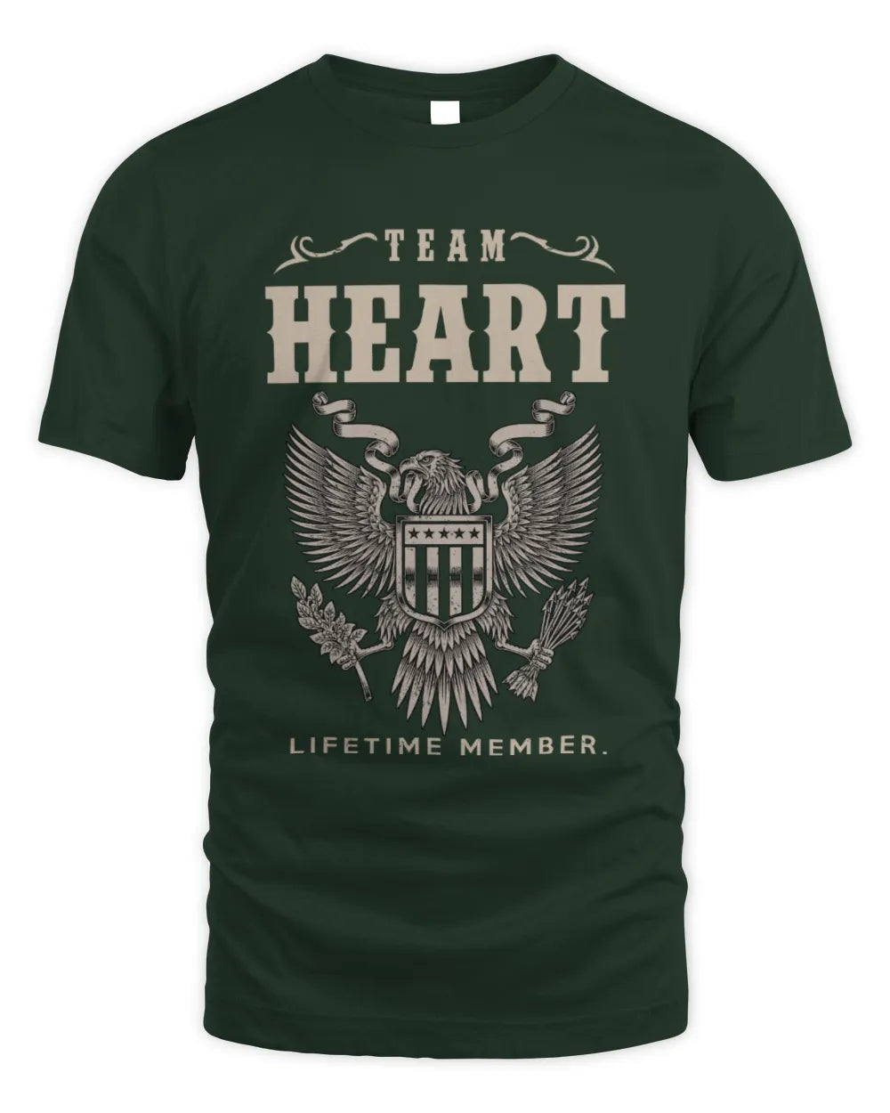 HEART TP06-K82 – Personalized Classic Style Apparel “Team NAME Lifetime Member” - Unisex Standard T-Shirt - Forest Green