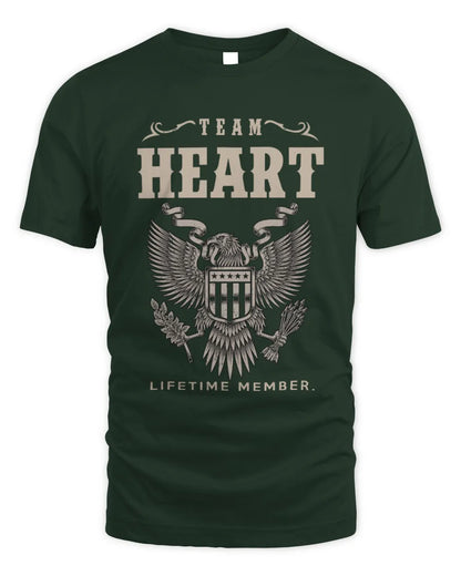 HEART TP06-K82 – Personalized Classic Style Apparel “Team NAME Lifetime Member” - Unisex Standard T-Shirt - Forest Green