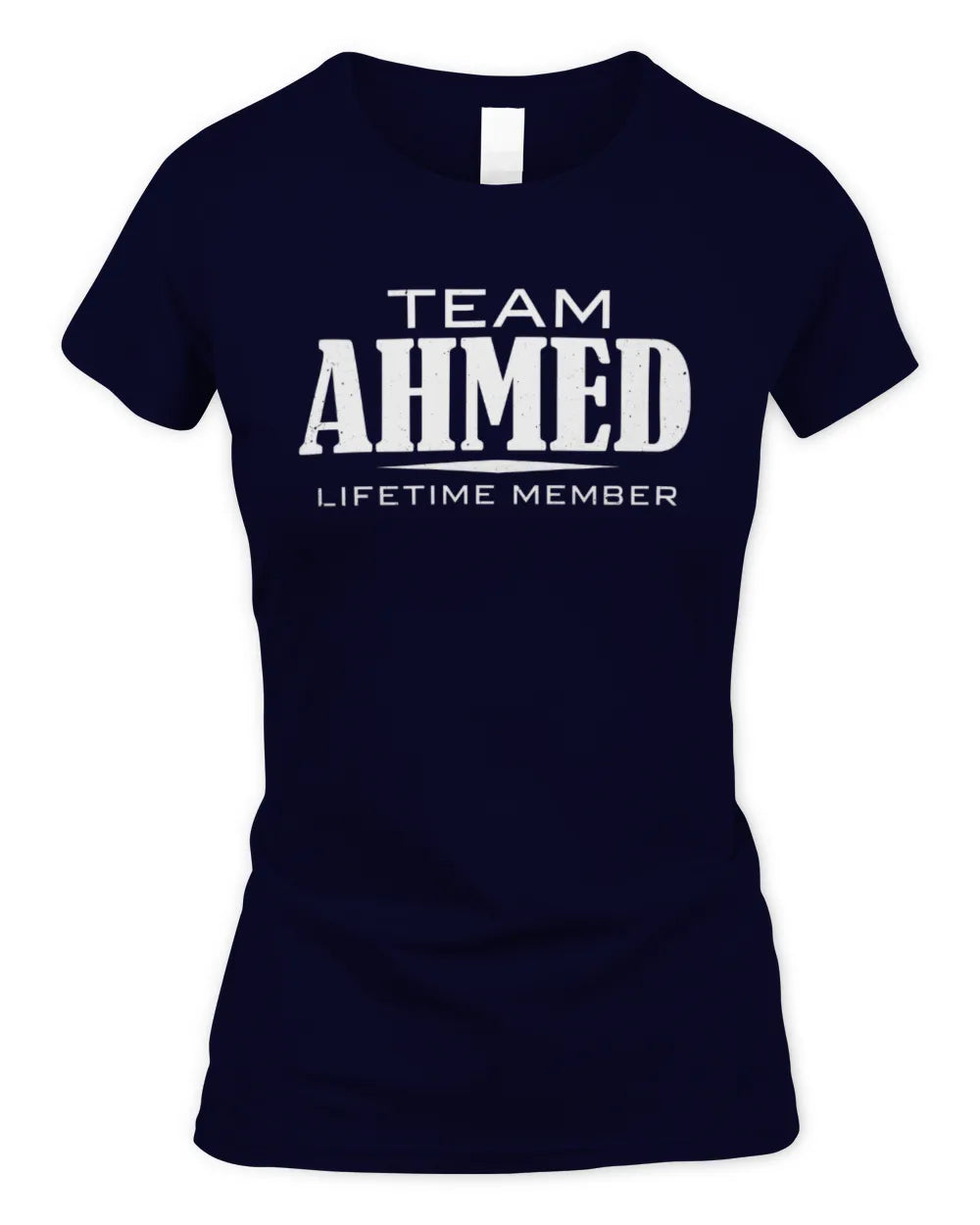AHMED BL62-K4-128 - Personalized “Team NAME Lifetime Member” - Women's Standard T-Shirt - Navy