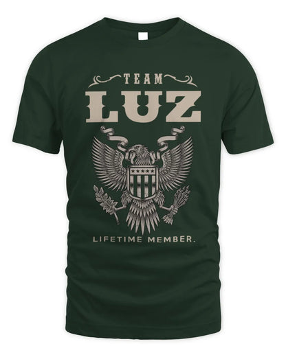 LUZ TP06-K82 – Personalized Classic Style Apparel “Team NAME Lifetime Member” - Unisex Standard T-Shirt - Forest Green