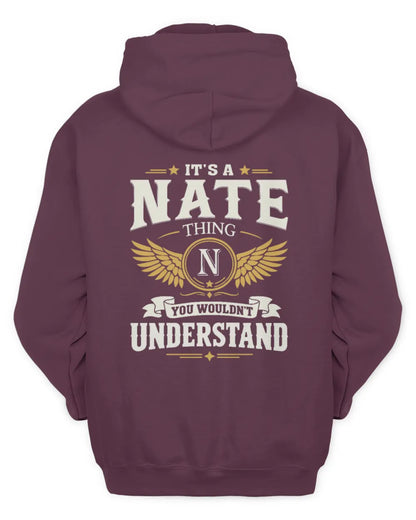 NATE KT06-M008 It’s a [NAME] Thing – You Wouldn’t Understand | Personalized Vintage T-Shirt - Unisex Hoodie - Maroon