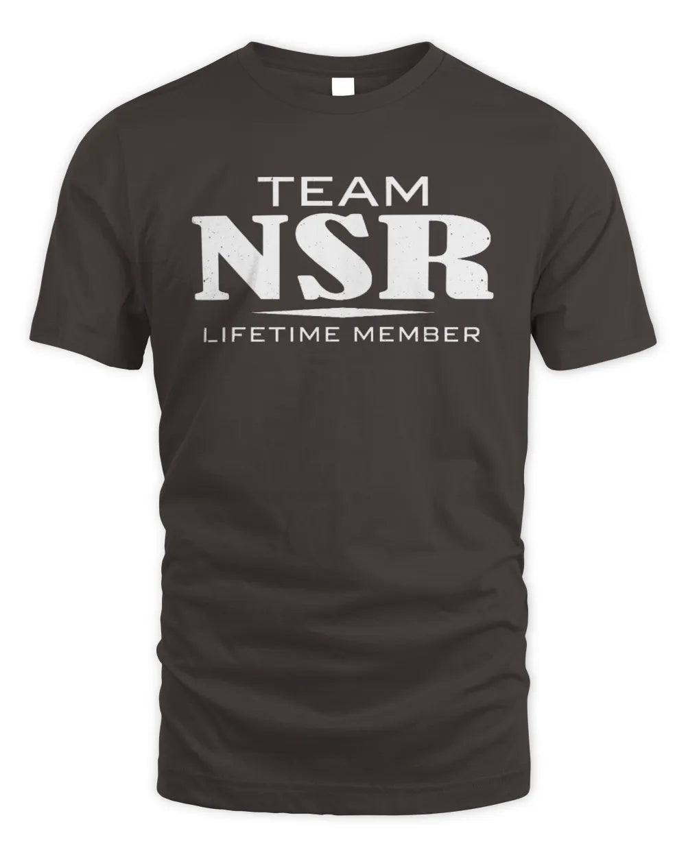 NSR BL62-K4-128 - Personalized “Team NAME Lifetime Member” - Unisex Standard T-Shirt - Dark Chocolate