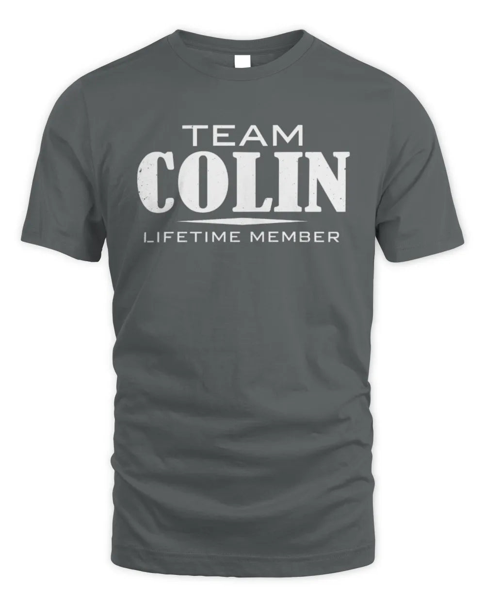 COLIN BL62-K4-128 - Personalized “Team NAME Lifetime Member” - Unisex Standard T-Shirt - Charcoal