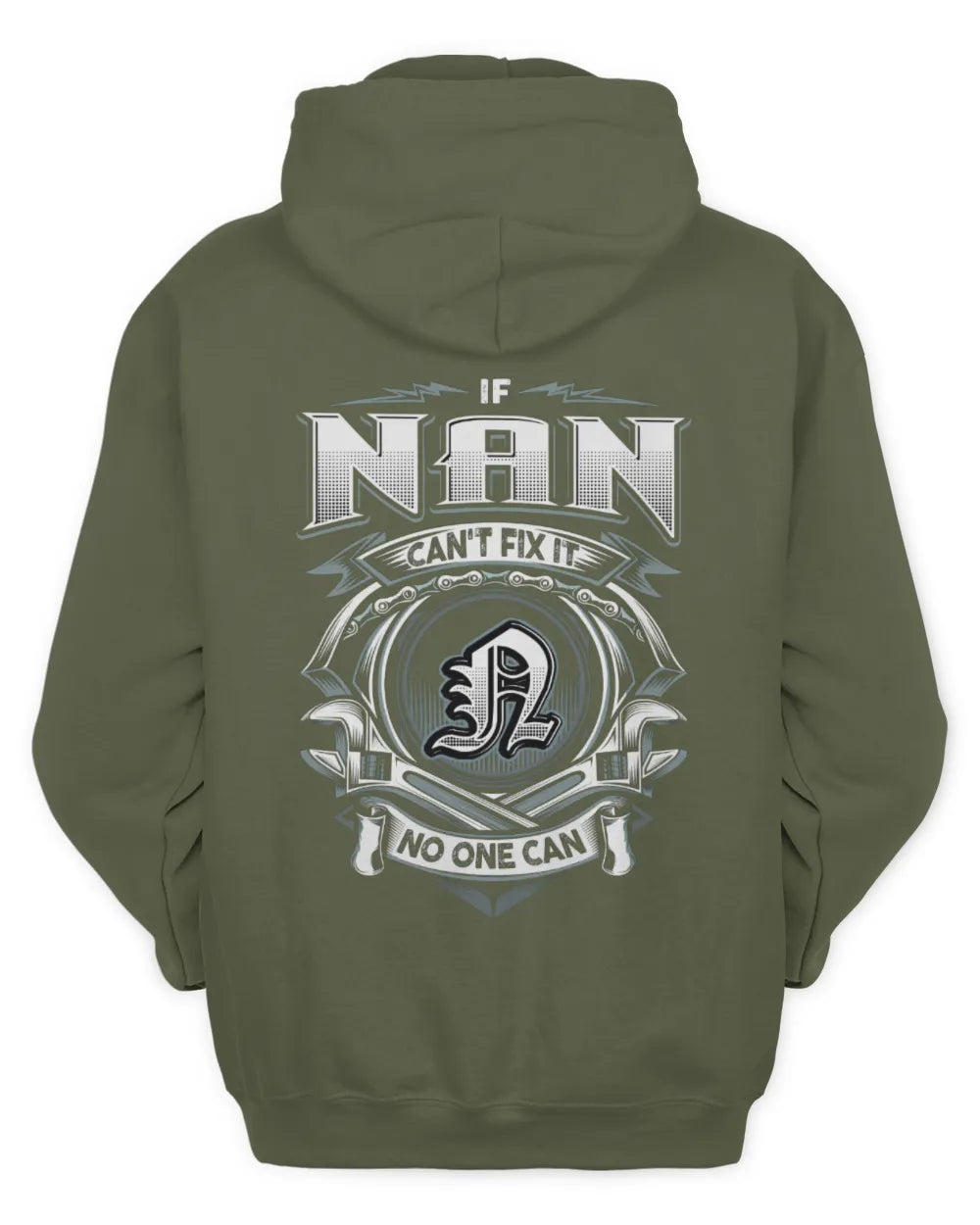 NAN AP81-K4-626 - Personalized Ahmed Quote Apparel “If Ahmed Can't Fix It, No One Can” - Unisex Hoodie - Military Green
