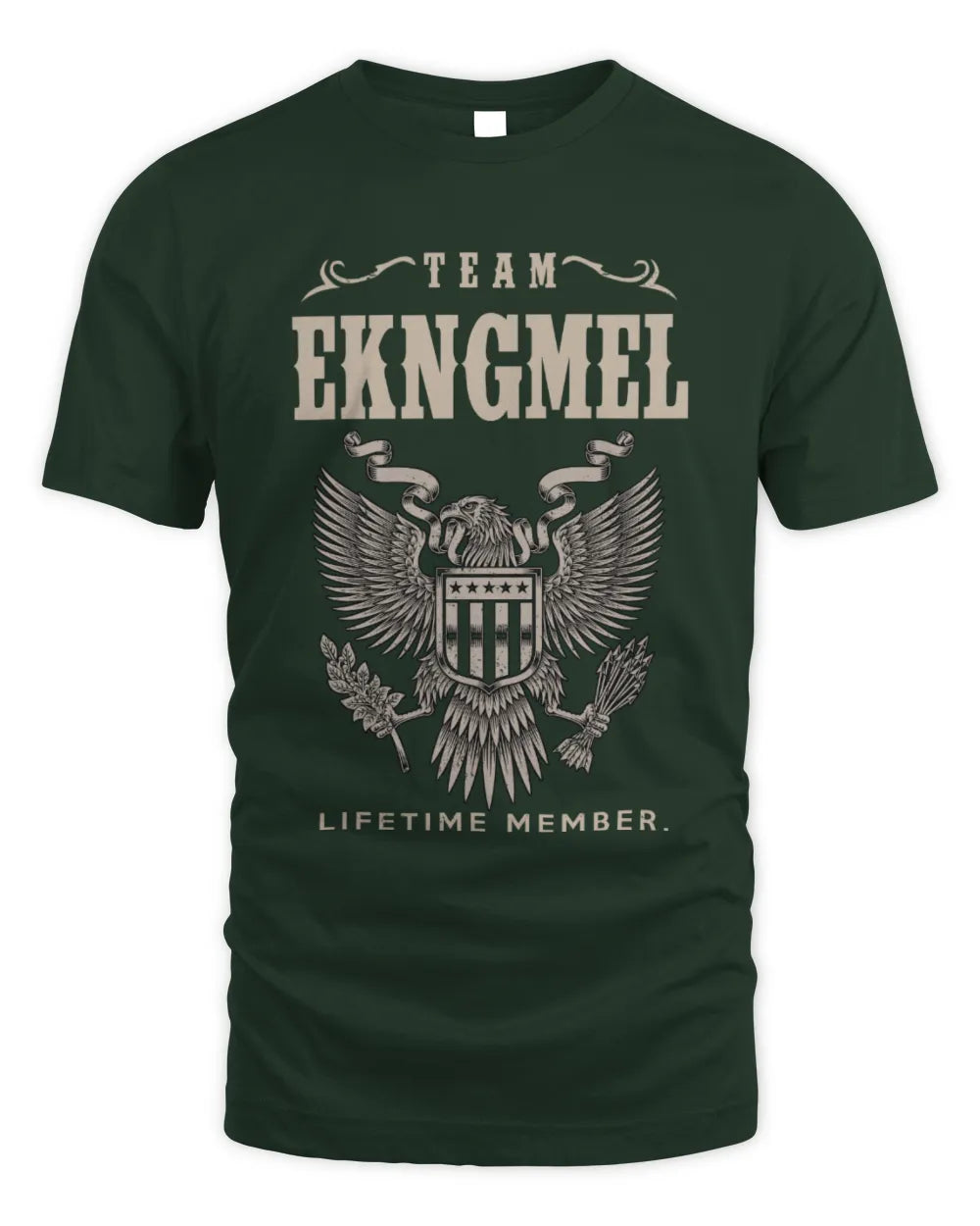 EKNGMEL TP06-K82 – Personalized Classic Style Apparel “Team NAME Lifetime Member” - Unisex Standard T-Shirt - Forest Green