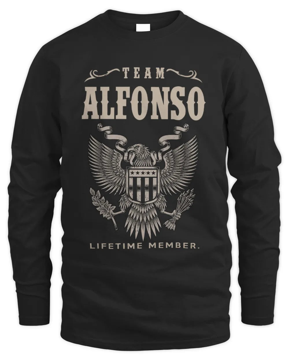 ALFONSO TP06-K82 – Personalized Classic Style Apparel “Team NAME Lifetime Member” - Men's Long Sleeved T-Shirt - Black