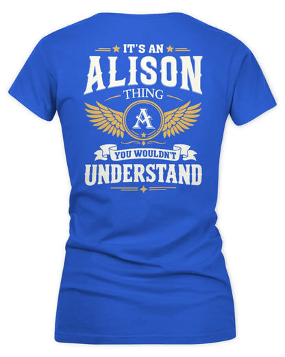 ALISON KT06-M008 It’s a [NAME] Thing – You Wouldn’t Understand | Personalized Vintage T-Shirt - Women's V-Neck T-Shirt - Royal