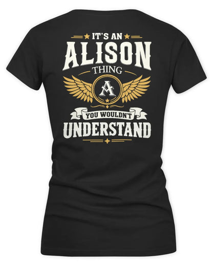 ALISON KT06-M008 It’s a [NAME] Thing – You Wouldn’t Understand | Personalized Vintage T-Shirt - Women's V-Neck T-Shirt - Black
