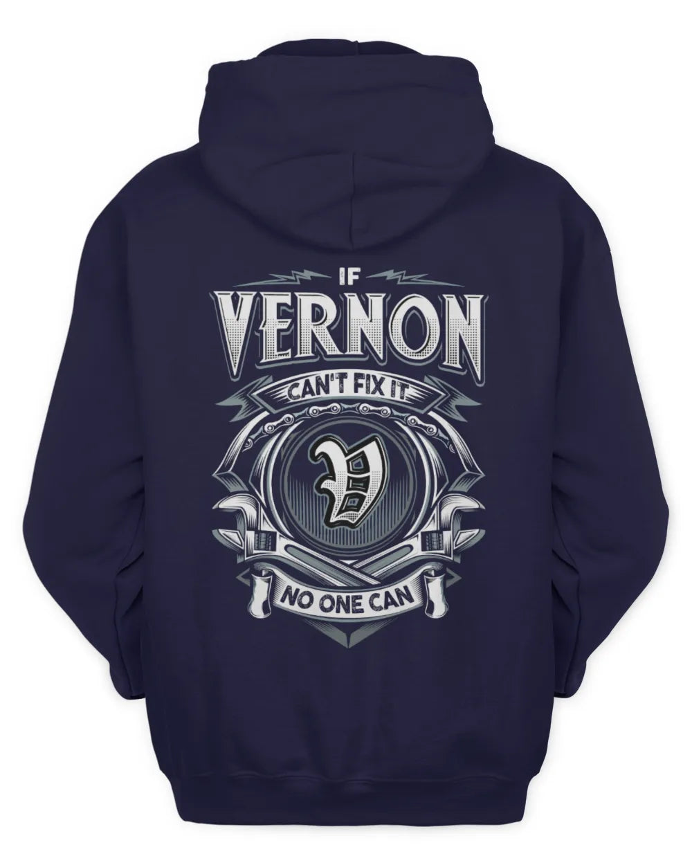 VERNON AP81-K4-626 - Personalized Ahmed Quote Apparel “If Ahmed Can't Fix It, No One Can” - Unisex Hoodie - Navy