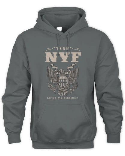 NYF TP06-K82 – Personalized Classic Style Apparel “Team NAME Lifetime Member” - Unisex Hoodie - Charcoal