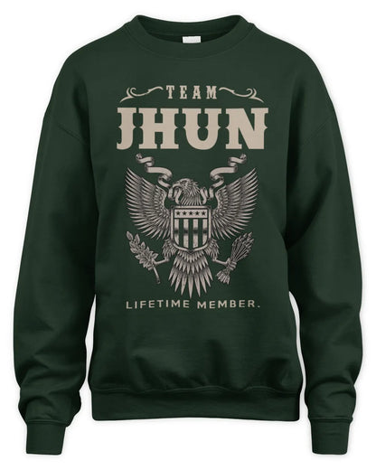 JHUN TP06-K82 – Personalized Classic Style Apparel “Team NAME Lifetime Member” - Unisex Sweatshirt - Forest Green