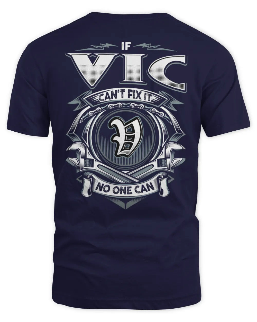 VIC AP81-K4-626 - Personalized Ahmed Quote Apparel “If Ahmed Can't Fix It, No One Can” - Unisex Standard T-Shirt - Navy