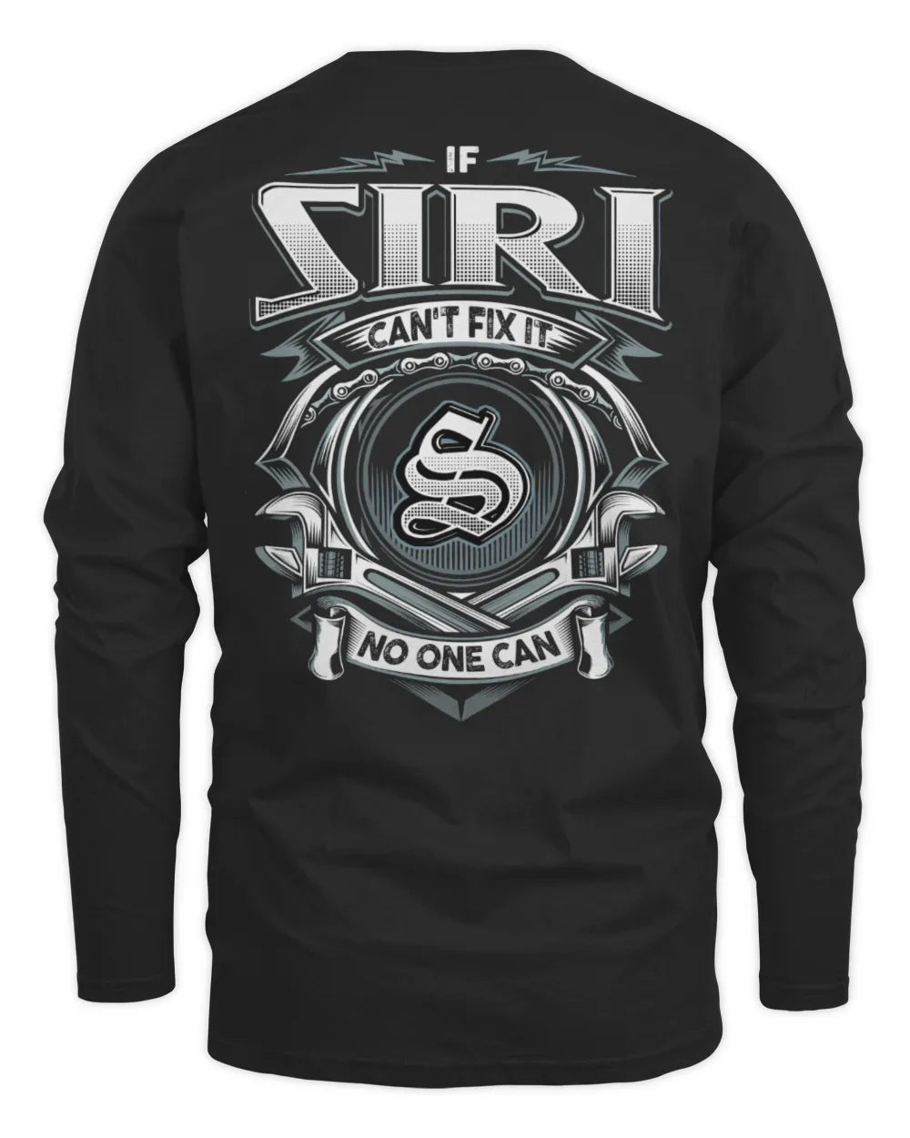 SIRI AP81-K4-626 - Personalized Ahmed Quote Apparel “If Ahmed Can't Fix It, No One Can” - Men's Long Sleeved T-Shirt - Black