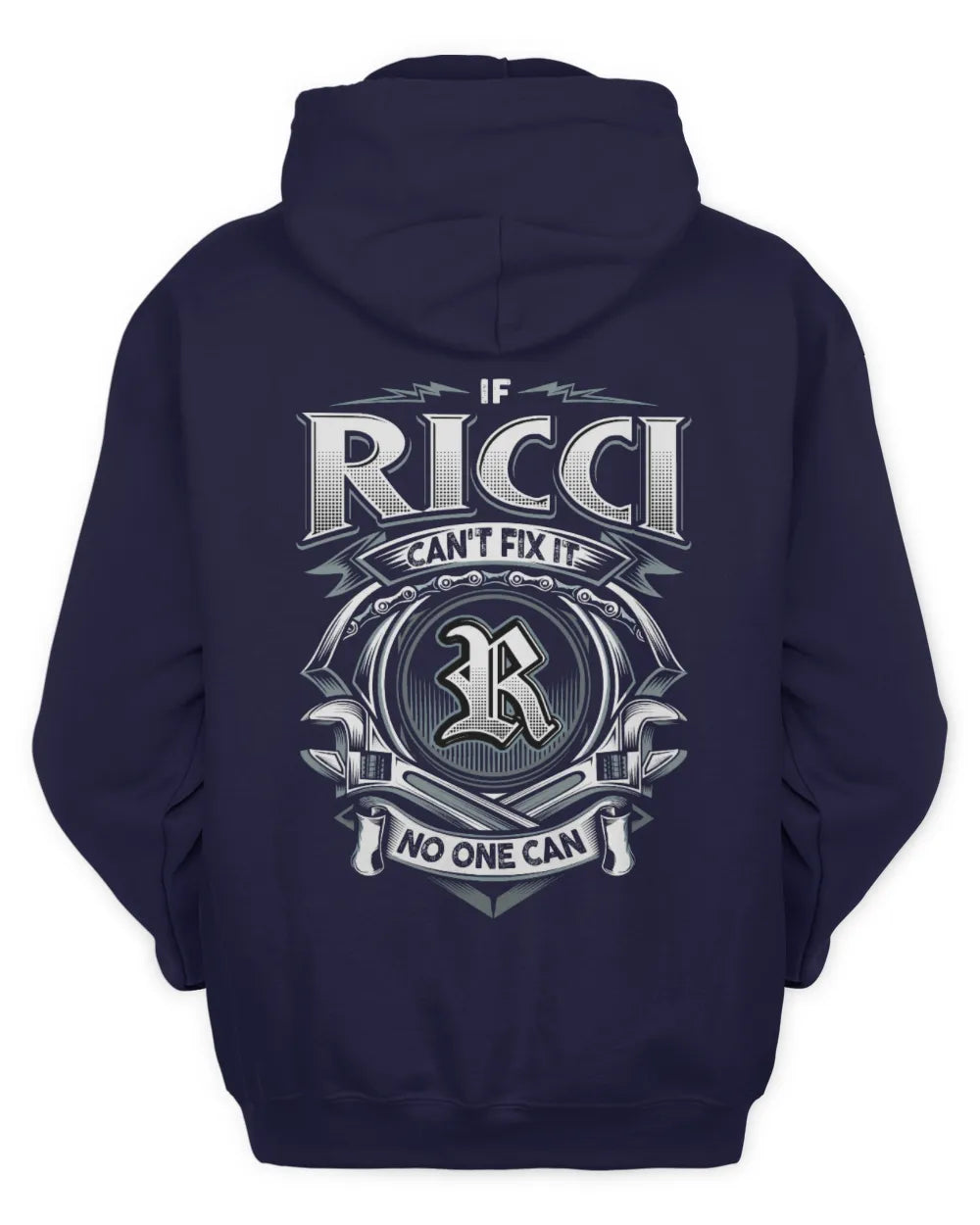 RICCI AP81-K4-626 - Personalized Ahmed Quote Apparel “If Ahmed Can't Fix It, No One Can” - Unisex Hoodie - Navy