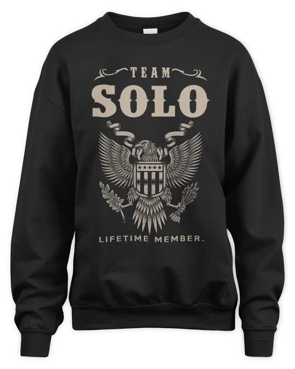 SOLO TP06-K82 – Personalized Classic Style Apparel “Team NAME Lifetime Member” - Unisex Sweatshirt - Black