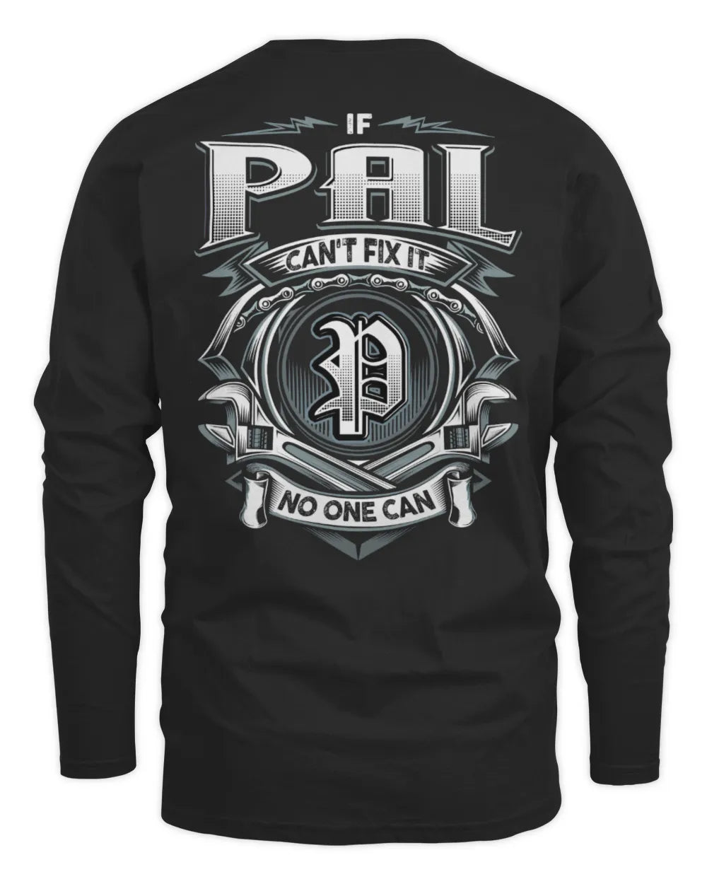 PAL AP81-K4-626 - Personalized Ahmed Quote Apparel “If Ahmed Can't Fix It, No One Can” - Men's Long Sleeved T-Shirt - Black