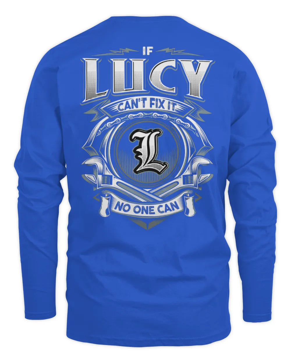 LUCY AP81-K4-626 - Personalized Ahmed Quote Apparel “If Ahmed Can't Fix It, No One Can” - Men's Long Sleeved T-Shirt - Royal
