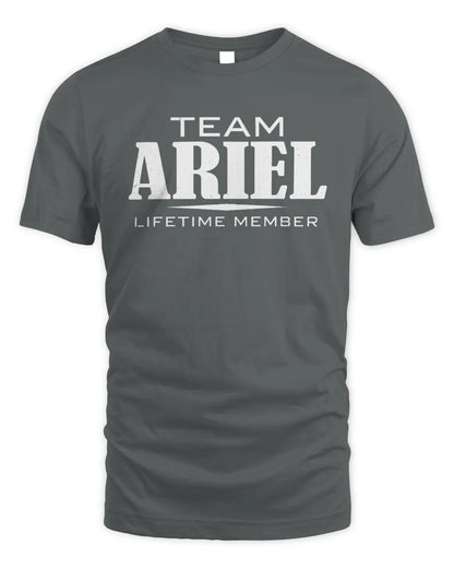 ARIEL BL62-K4-128 - Personalized “Team NAME Lifetime Member” - Unisex Standard T-Shirt - Charcoal