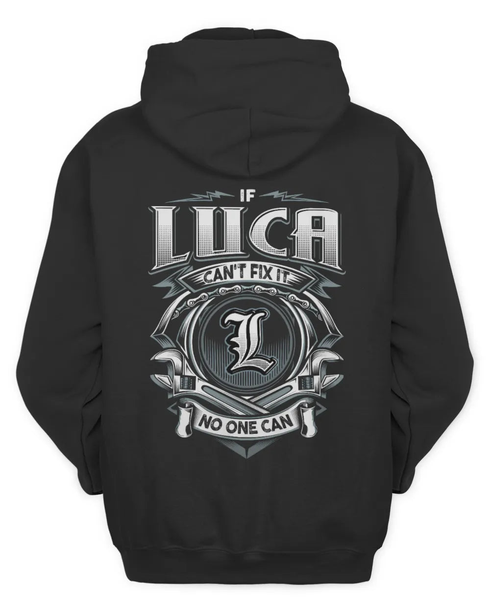 LUCA AP81-K4-626 - Personalized Ahmed Quote Apparel “If Ahmed Can't Fix It, No One Can” - Unisex Hoodie - Black
