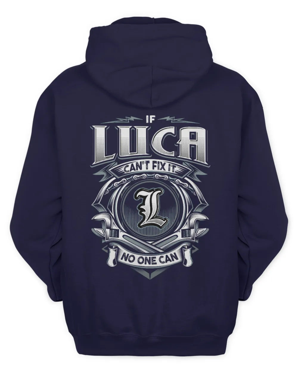 LUCA AP81-K4-626 - Personalized Ahmed Quote Apparel “If Ahmed Can't Fix It, No One Can” - Unisex Hoodie - Navy