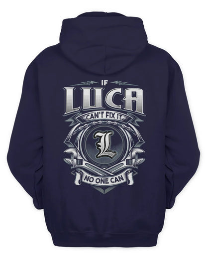 LUCA AP81-K4-626 - Personalized Ahmed Quote Apparel “If Ahmed Can't Fix It, No One Can” - Unisex Hoodie - Navy