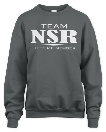 NSR BL62-K4-128 - Personalized “Team NAME Lifetime Member” - Unisex Sweatshirt - Charcoal