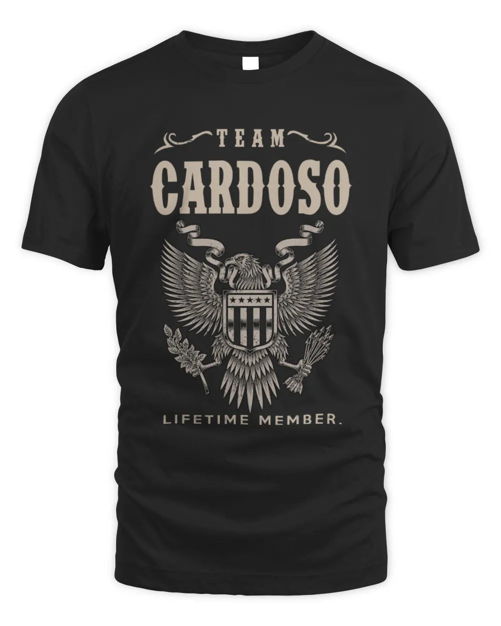 CARDOSO TP06-K82 – Personalized Classic Style Apparel “Team NAME Lifetime Member” - Unisex Standard T-Shirt - Black
