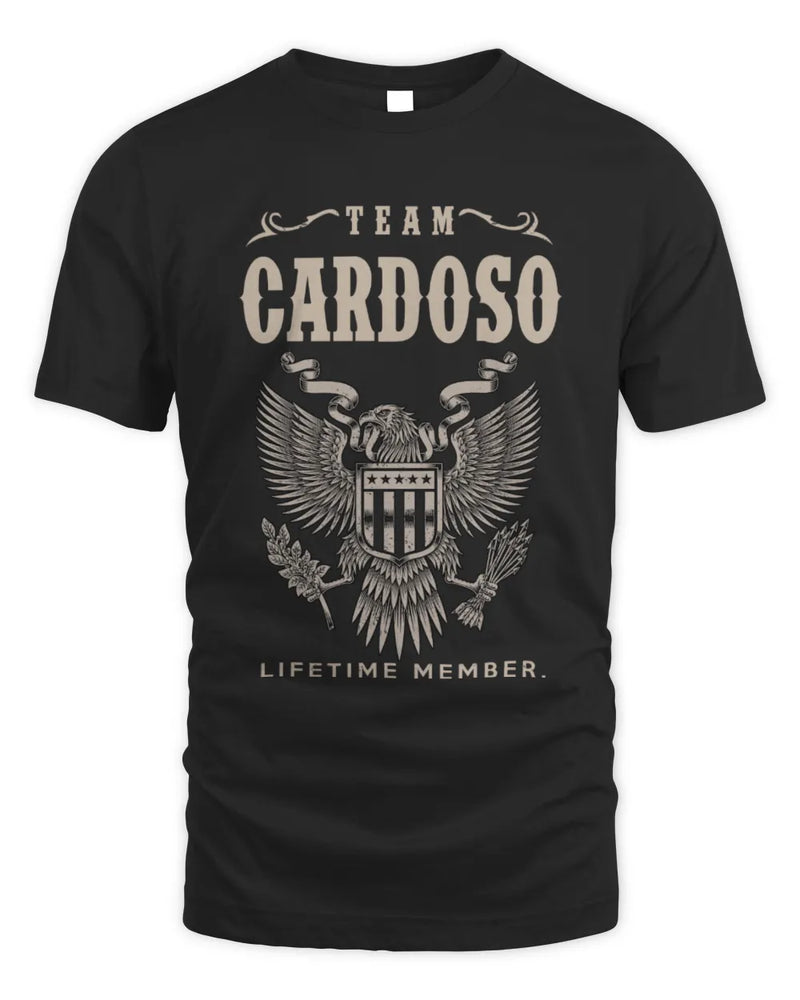 CARDOSO TP06-K82 – Personalized Classic Style Apparel “Team NAME Lifetime Member” - Unisex Standard T-Shirt - Black