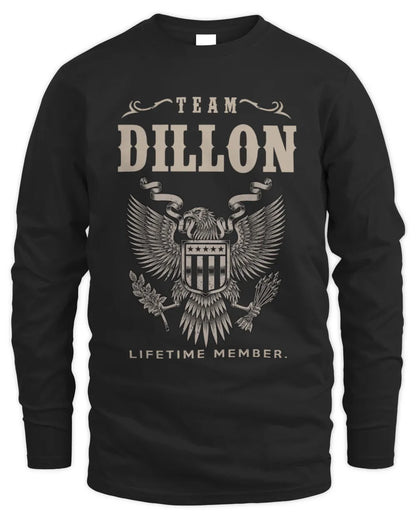 DILLON TP06-K82 – Personalized Classic Style Apparel “Team NAME Lifetime Member” - Men's Long Sleeved T-Shirt - Black