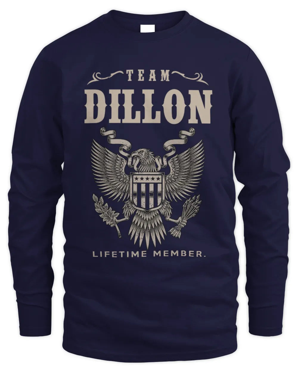 DILLON TP06-K82 – Personalized Classic Style Apparel “Team NAME Lifetime Member” - Men's Long Sleeved T-Shirt - Navy