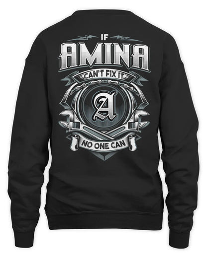 AMINA AP81-K4-626 - Personalized Ahmed Quote Apparel “If Ahmed Can't Fix It, No One Can” - Unisex Sweatshirt - Black