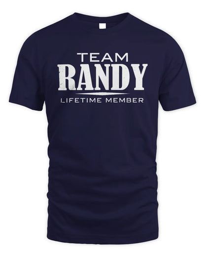 RANDY BL62-K4-128 - Personalized “Team NAME Lifetime Member” - Unisex Standard T-Shirt - Navy