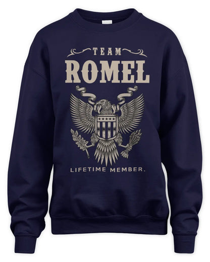 ROMEL TP06-K82 – Personalized Classic Style Apparel “Team NAME Lifetime Member” - Unisex Sweatshirt - Navy