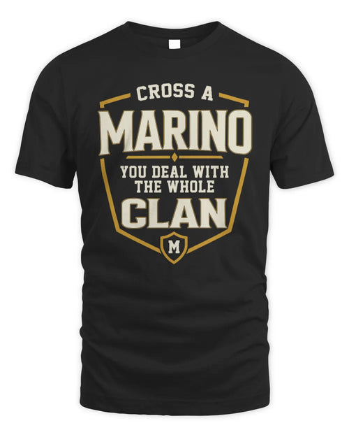 MARINO NT1-K008 Cross A/An NAME, You Deal With the Whole Clan | Personalized Vintage T-Shirt - Unisex Standard T-Shirt - Black