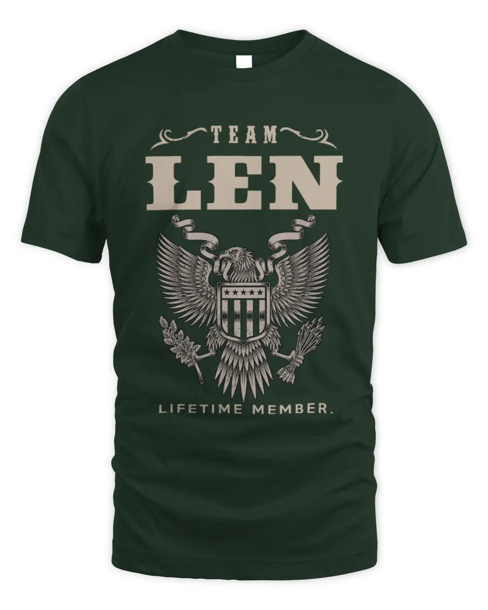 LEN TP06-K82 – Personalized Classic Style Apparel “Team NAME Lifetime Member” - Unisex Standard T-Shirt - Forest Green