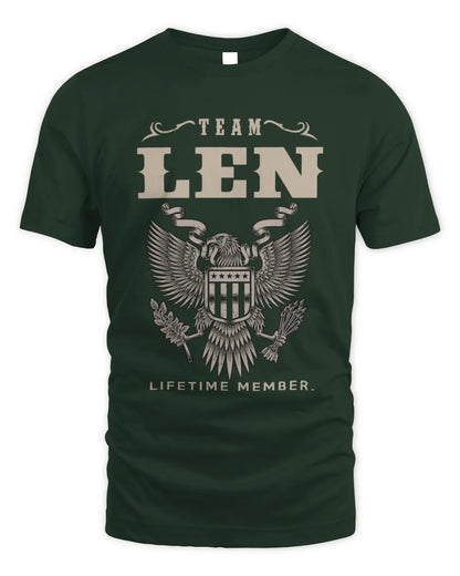 LEN TP06-K82 – Personalized Classic Style Apparel “Team NAME Lifetime Member” - Unisex Standard T-Shirt - Forest Green