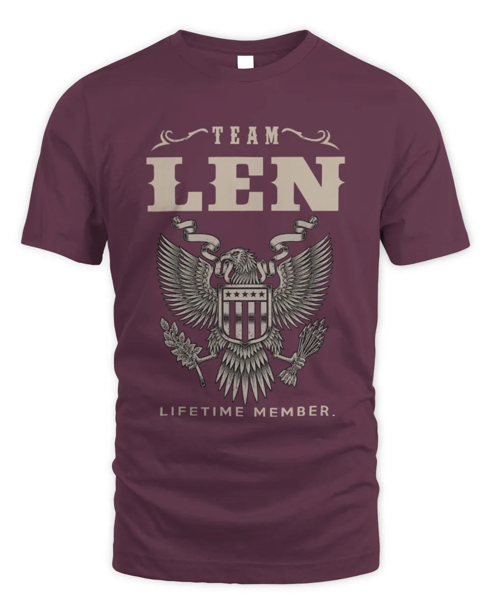 LEN TP06-K82 – Personalized Classic Style Apparel “Team NAME Lifetime Member” - Unisex Standard T-Shirt - Maroon