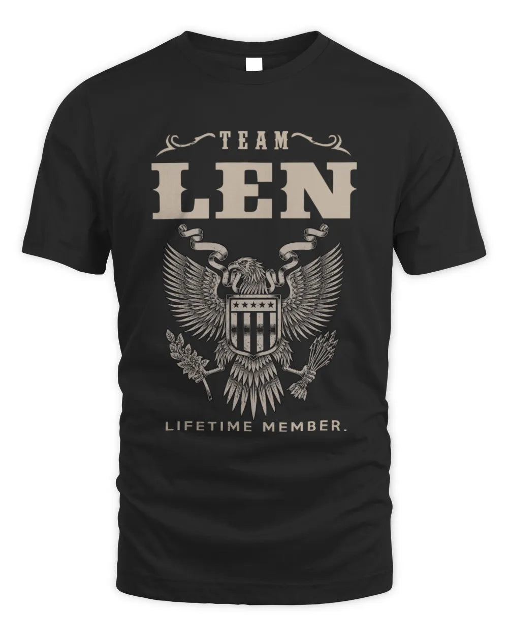 LEN TP06-K82 – Personalized Classic Style Apparel “Team NAME Lifetime Member” - Unisex Standard T-Shirt - Black