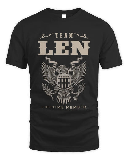 LEN TP06-K82 – Personalized Classic Style Apparel “Team NAME Lifetime Member” - Unisex Standard T-Shirt - Black