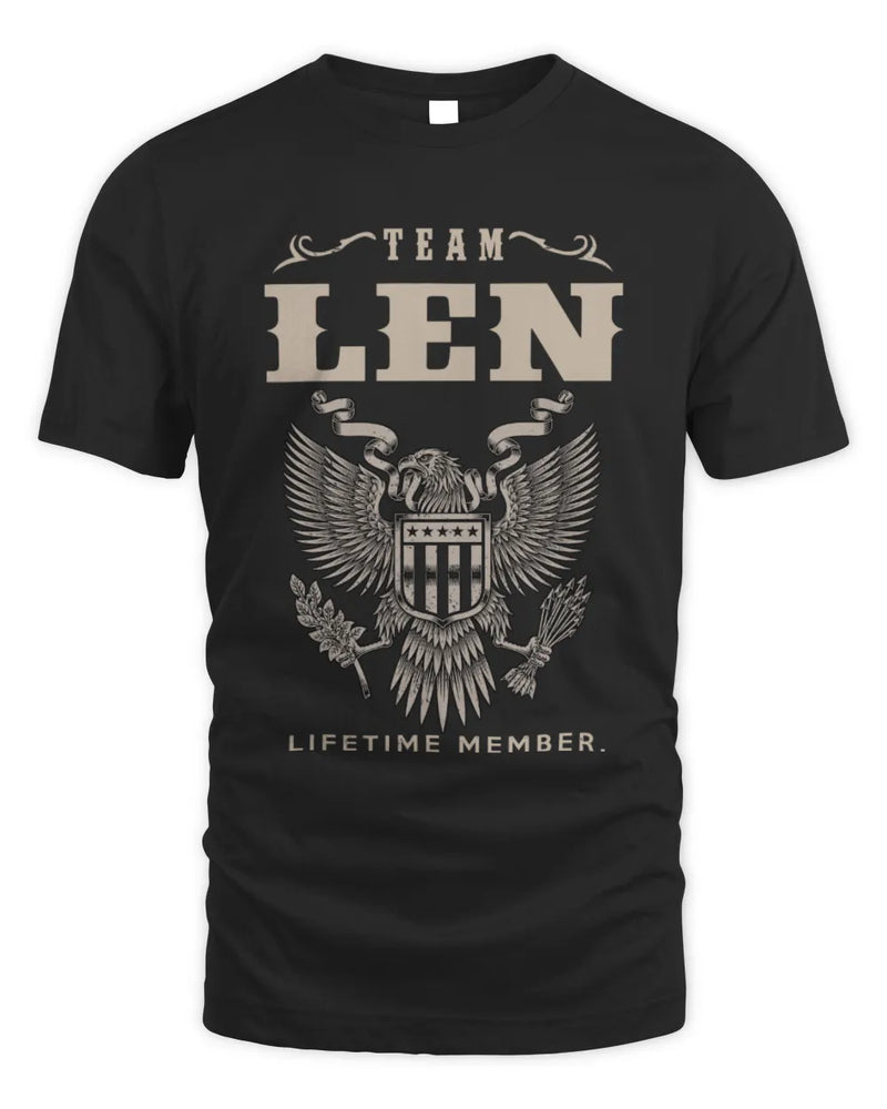 LEN TP06-K82 – Personalized Classic Style Apparel “Team NAME Lifetime Member” - Unisex Standard T-Shirt - Black