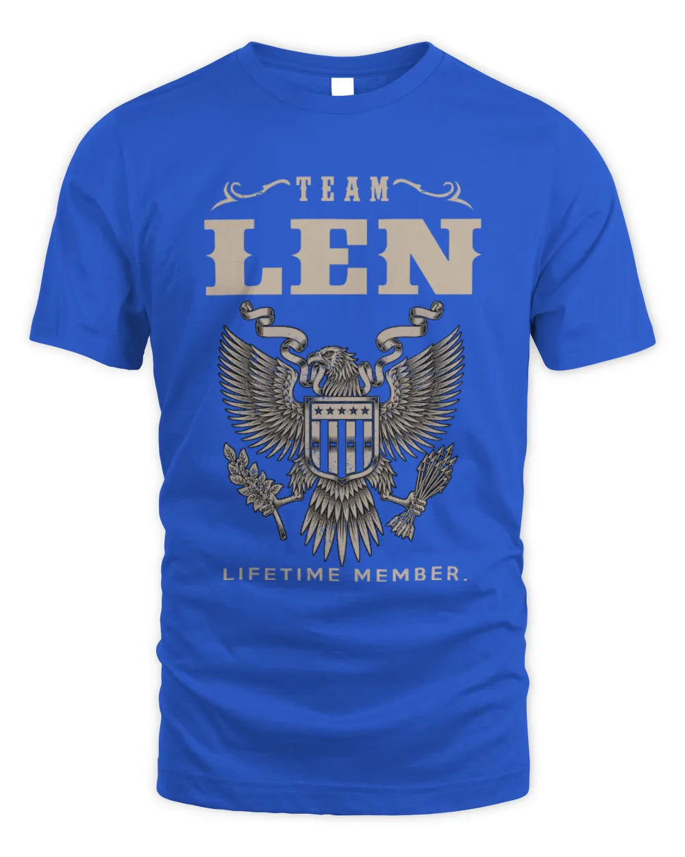 LEN TP06-K82 – Personalized Classic Style Apparel “Team NAME Lifetime Member” - Unisex Standard T-Shirt - Royal