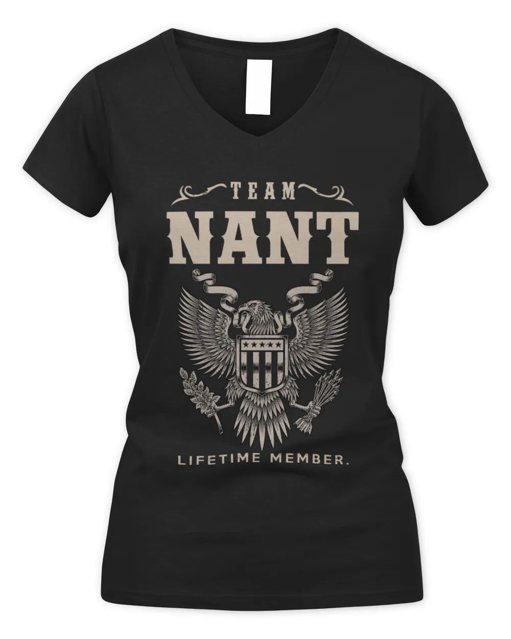 NANT TP06-K82 – Personalized Classic Style Apparel “Team NAME Lifetime Member” - Women's V-Neck T-Shirt - Black