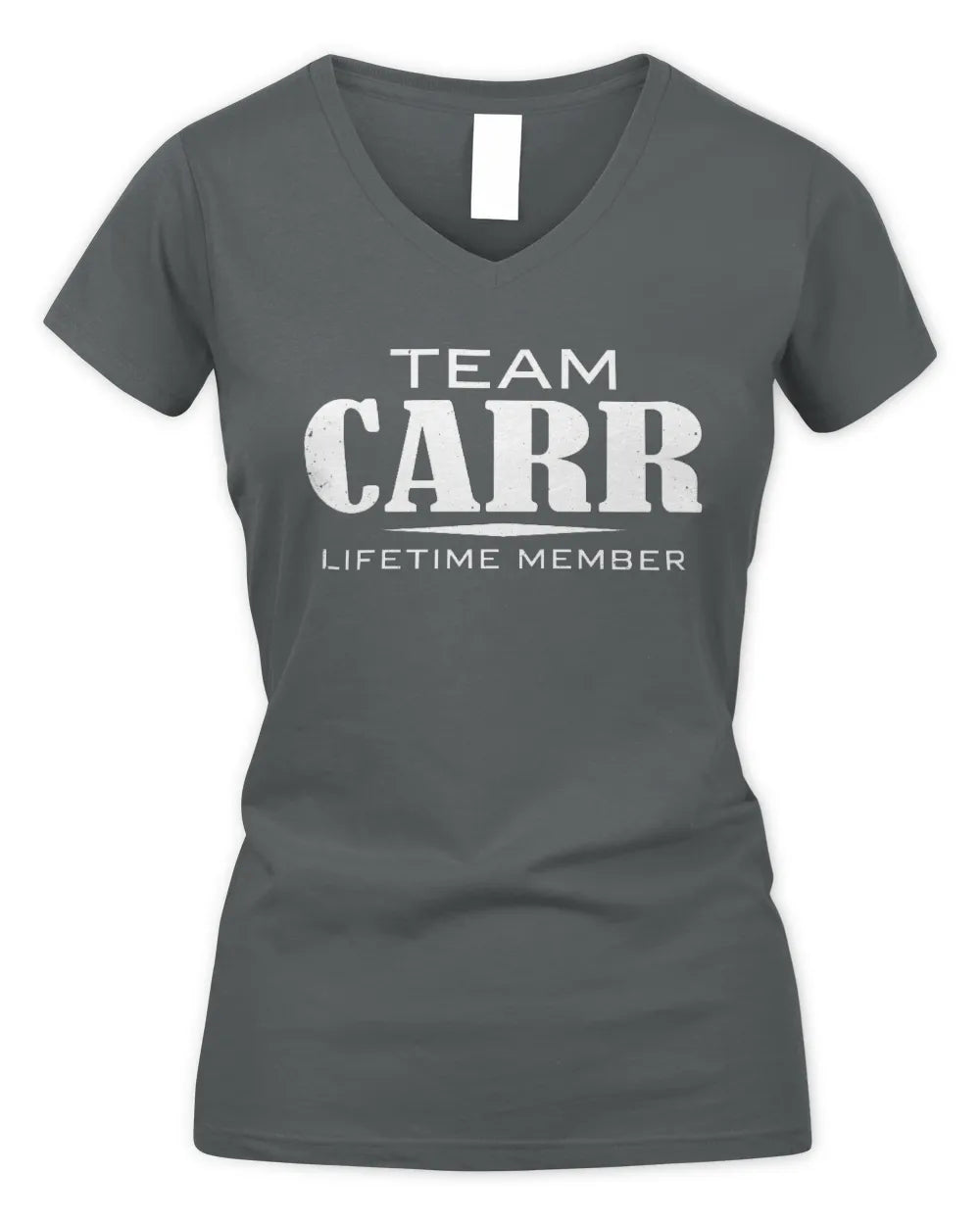 CARR BL62-K4-128 - Personalized “Team NAME Lifetime Member” - Women's V-Neck T-Shirt - Charcoal