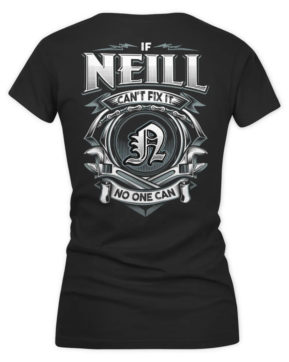 NEILL AP81-K4-626 - Personalized Ahmed Quote Apparel “If Ahmed Can't Fix It, No One Can” - Women's V-Neck T-Shirt - Black