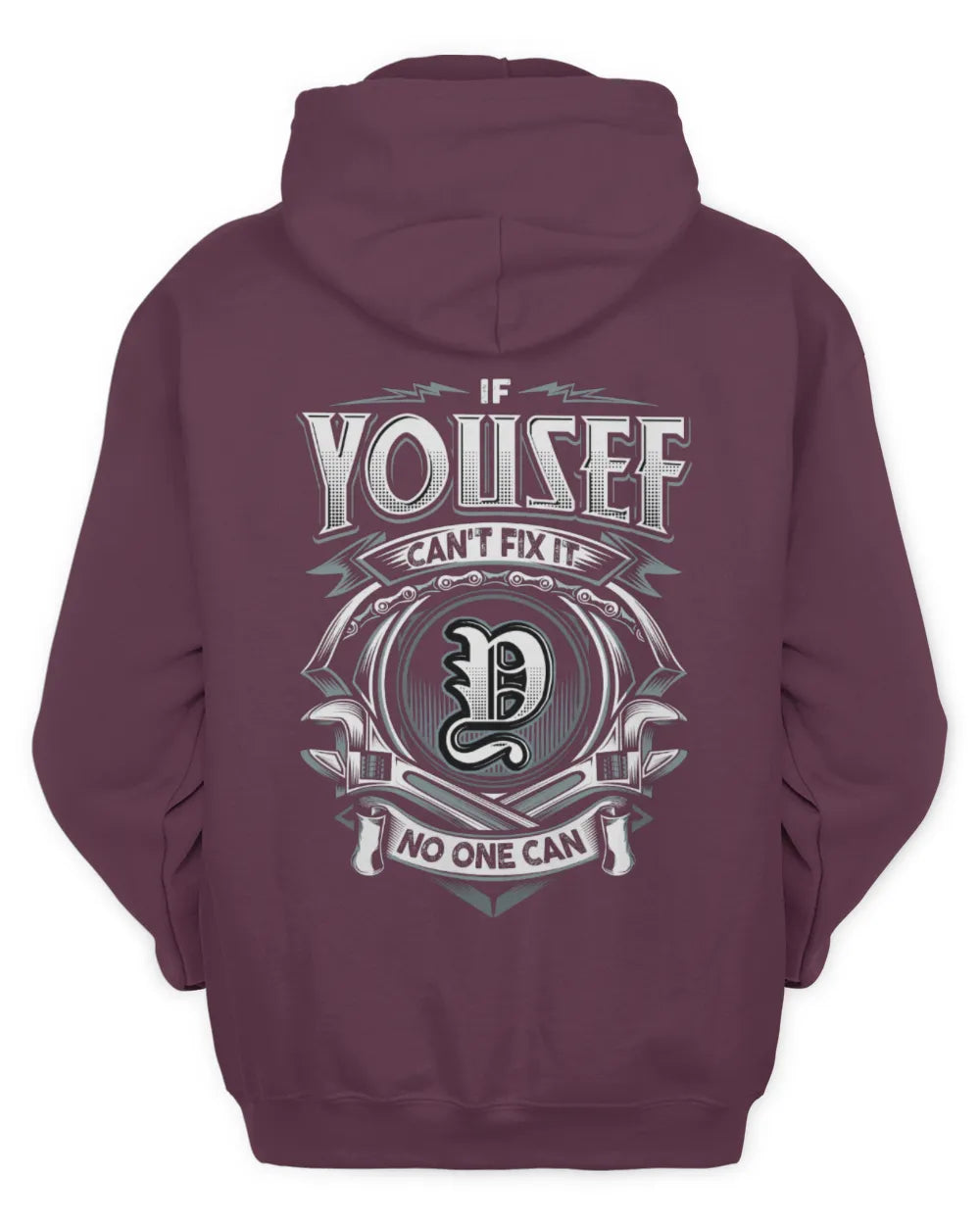 YOUSEF AP81-K4-626 - Personalized Ahmed Quote Apparel “If Ahmed Can't Fix It, No One Can” - Unisex Hoodie - Maroon