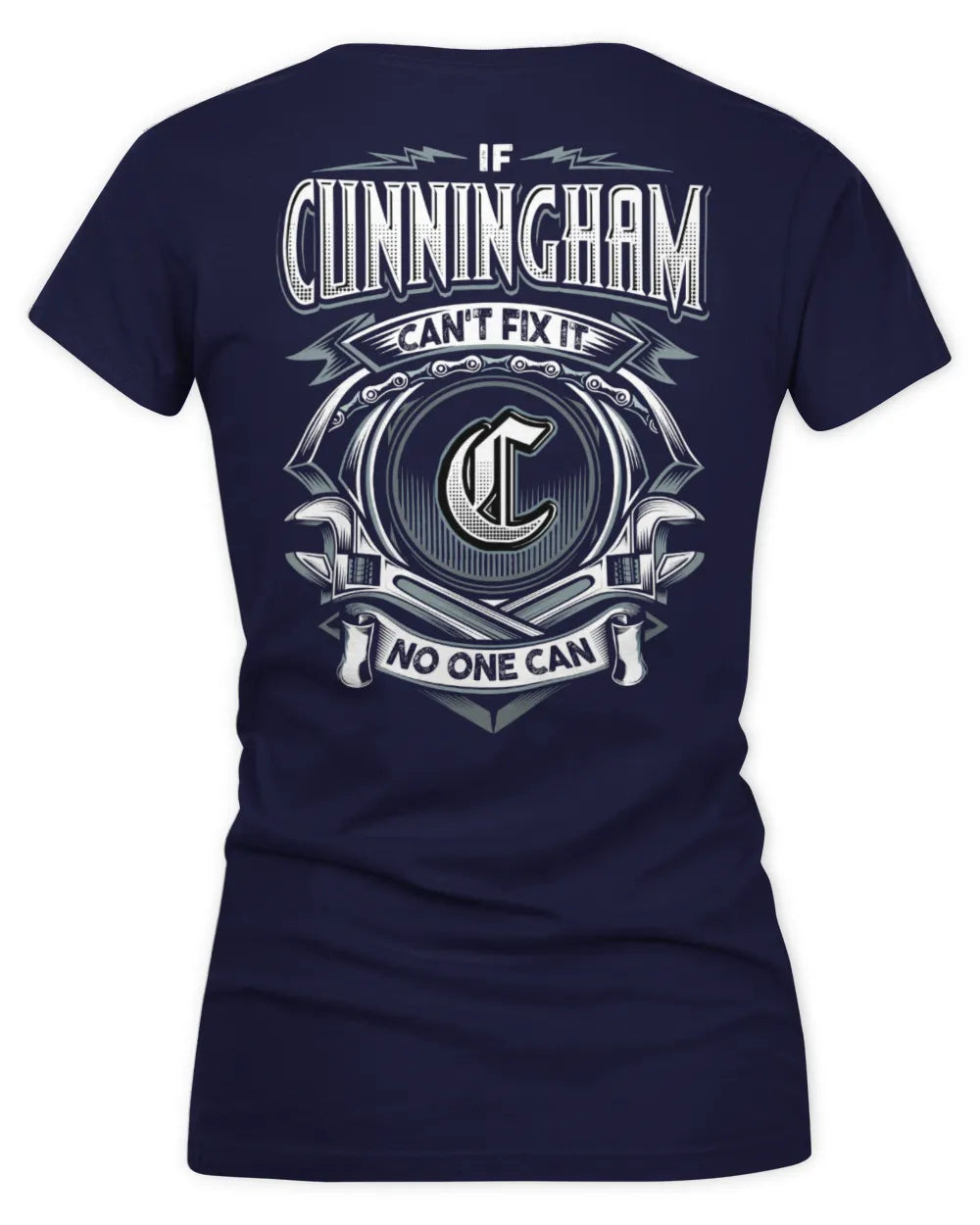 CUNNINGHAM AP81-K4-626 - Personalized Ahmed Quote Apparel “If Ahmed Can't Fix It, No One Can” - Women's V-Neck T-Shirt - Navy